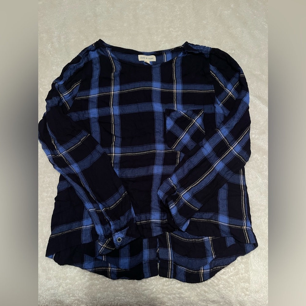 Cloth & Stone Blue Flannel Shirt